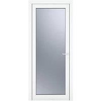 Crystal Fully Glazed 1-Obscure Light Left-Handed White uPVC Back Door 2090mm x 840mm (180JM)