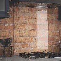 Splashback Clear with Copper Caps Splashback 600mm x 750mm x 6mm (180RX)