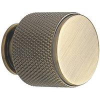 Elite Knobs & Handles Kensington Knurled Cabinet Knob Antique Brass 25mm (181KK)