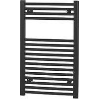 Flomasta 800mm x 500mm 1293BTU Black Curved Towel Radiator (181RV)