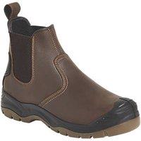 Apache AP715SM Size 10 Brown Water-Resistant Steel Toe Cap Safety Dealer Boots (181RX)