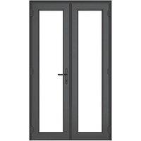 Crystal Anthracite Grey Triple-Glazed uPVC French Door Set 2055mm x 1190mm (182JM)