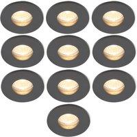 Electralite Yate Fixed Fire Rated Downlights Black 10 Pack (182VJ)