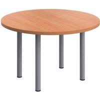 TC Group One Fraction Plus Round Meeting Table Beech/Silver 1200mm x 1200mm (183TT)