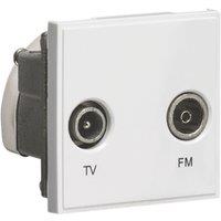 Knightsbridge Diplex Modular Coaxial TV / FM Socket White (183YA)