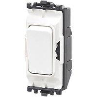 MK Grid Plus 10A 2-Way Grid Light Switch White with Colour-Matched Inserts (184JR)