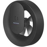 Vent-Axia Svara/496711 100mm (3.93") Axial Bathroom or Kitchen Intelligent Extractor Fan Matt Black 100-240V (184RG)