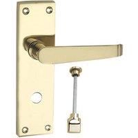 Smith & Locke Fire Rated WC Door Handles Pair Polished Brass (1855P)