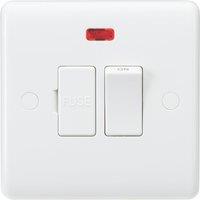 Knightsbridge Curved Edge 13A Switched Fused Spur with Neon White (185YA)