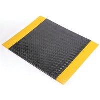 COBA Orthomat Comfort Plus Anti-Fatigue Floor Mat Black / Yellow 900mm x 600mm x 15mm (185YN)