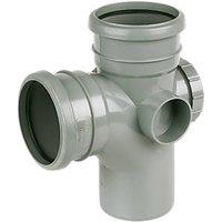 FloPlast Push-Fit 2-Boss 92.5 Double Socket Access Branch Grey 110mm (18625)