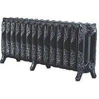 Arroll 470mm x 1154mm 4299BTU Black / Silver Cast Iron 3 Column Radiator (1866P)