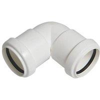 FloPlast Push-Fit Waste Knuckle Bend White 90 40mm (18679)