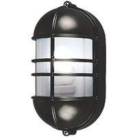 Outdoor Oval Caged Bulkhead Wall Light Black (18780)