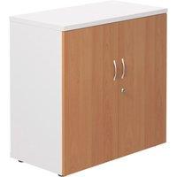 TC Group 1-Shelf Cupboard White/Beech 800mm x 800mm (187TT)