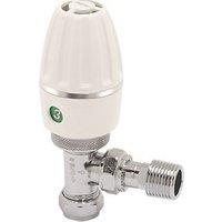 Terrier Terrier 3 10mm x 1/2" White/Chrome Angled Standard Thermostatic Radiator Valve Head & Body (1885V)
