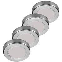 Sensio Hype TrioTone Round LED Under Cabinet Lights Steel 8W 170 - 190lm 4 Pack (188PE)