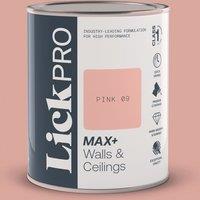 LickPro Max+ 1Ltr Pink 09 Matt Emulsion Paint (188TM)