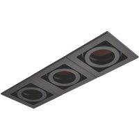 Saxby Xeno Swivel & Tilt Rectangular Recessed 3-Light Downlight Matt Black (188VX)