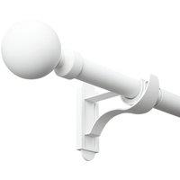 Rothley Matt White Extendable Curtain Pole with Orb Finials 28mm x 165-300cm (188YU)