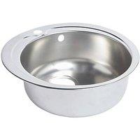 Essentials 1 Bowl Stainless Steel Round Kitchen Sink 485mm x 485mm (1909K)