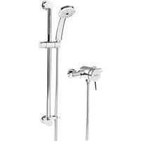 Bristan Strato Rear-Fed Exposed Chrome Thermostatic Mini-Valve Mixer Shower with Adjustable Riser Kit (190JK)