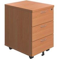 TC Group 3-Drawer Mobile Desk Pedestal Beech 404mm x 500mm x 640mm (191TT)