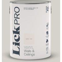 LickPro 5Ltr Grey 02 Vinyl Matt Emulsion Paint (192TM)