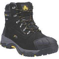 Amblers FS987 Size 10 Black Waterproof Steel Toe Cap Safety Boots (193JV)