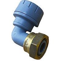 PolyPlumb Enhanced Plastic Push-Fit Angled Tap Connector 15mm x 1/2" (193RF)