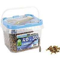 Optimaxx PZ Countersunk Wood Screws 4mm x 30mm 1400 Pack (193TY)