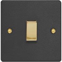 Varilight 10A 1-Gang 2-Way Light Switch Matt Black with Colour-Matched Inserts (193YT)