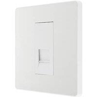 British General Evolve 1-Gang Slave Telephone Socket Pearlescent White with White Inserts (194RF)