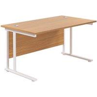 TC Group Aztec Twin Upright Rectangular Office Desk Nova Oak/White 1200mm x 800mm (194TT)