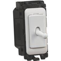 Knightsbridge Curved Edge Toggle 20AX Grid DP Control Switch White (194YA)