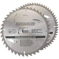 Silverline Wood/Chipboard/MDF TCT Circular Saw Blades 250mm x 30mm 40/60T 2 Pieces (195TJ)