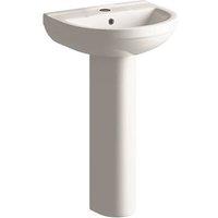 Walker Full Pedestal Basin 1 Tap Hole 500mm (196HG)