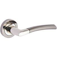 Smith & Locke Scilly Fire Rated Lever on Rose Door Handles Pair Polished / Black Nickel (196HY)