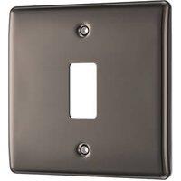 British General Nexus Metal Grid 1-Module Grid Faceplate Black Nickel (196PY)