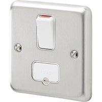 MK Contoura 13A Switched Fused Spur Brushed Stainless Steel with White Inserts (196RG)