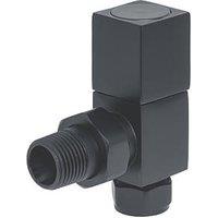 Towelrads 15mm x 1/2" Anthracite Angled Designer Manual Radiator Valve & Lockshield 2 Pack (196RY)