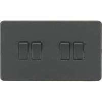 Knightsbridge 10AX 4-Gang 2-Way Light Switch Anthracite (196VF)