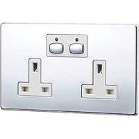 Energenie MiHome 13A 2-Gang SP Switched Socket Polished Chrome (1970H)