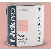 LickPro Max+ 2.5Ltr Pink 13 Matt Emulsion Paint (197TM)