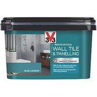 V33 2Ltr Lagoon Blue Satin Tile Paint (198FW)