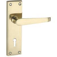 Smith & Locke Fire Rated Lock Door Handles Pair Polished Brass (1999P)