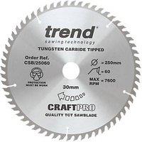 Trend CraftPro Wood Circular Saw Blade 250mm x 30mm 60T (199PX)