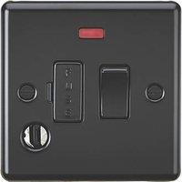 Knightsbridge 13A Switched Fused Spur & Flex Outlet with Neon Matt Black with Black Inserts (199PY)