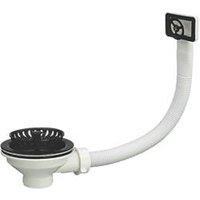 ETAL Sink Strainer Waste with Overflow Black 90mm (200JL)