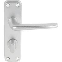 Smith & Locke 2000 Series Fire Rated WC Door Handle Set Pair Satin Aluminium (2016J)